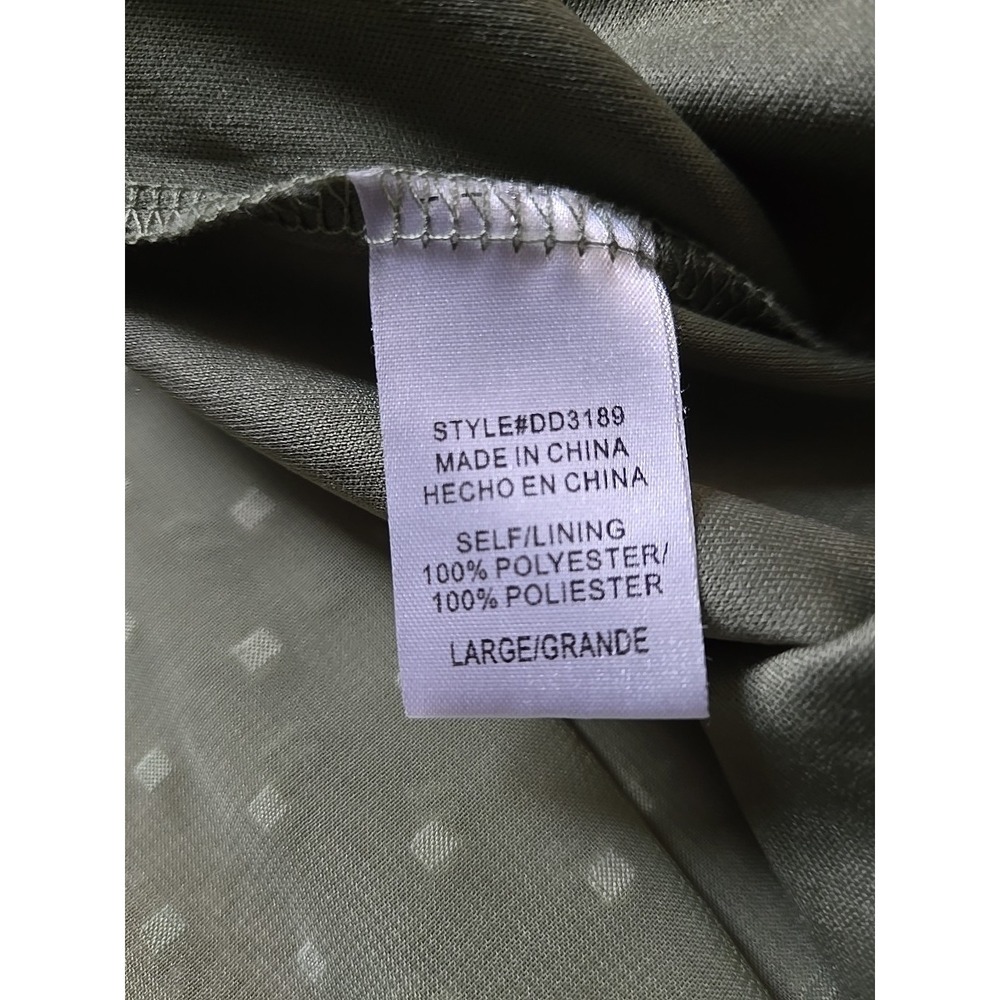 WATER LILY Lace Trim Olive Green Maxi Dress Size Medium M Tiered - Picture 13 of 16